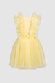 RUFFLE TULLE DRESS IN LEMON
