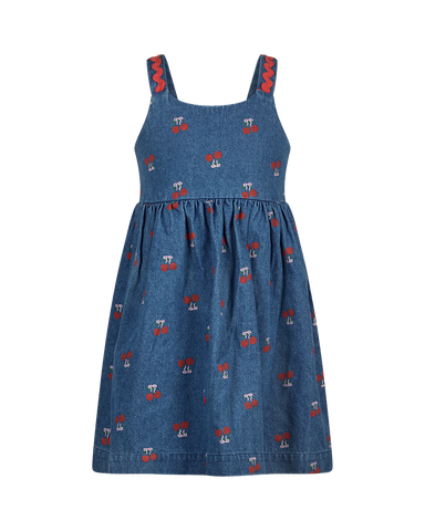 BLUE CHERRY PICNIC DRESS