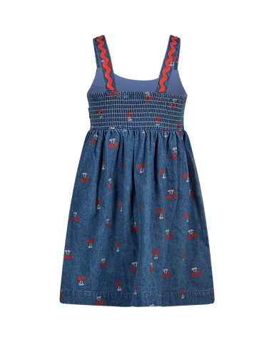 BLUE CHERRY PICNIC DRESS