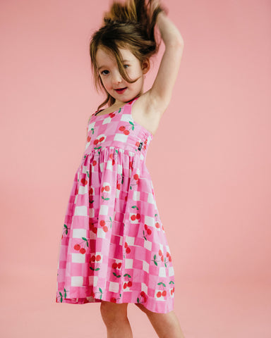 GINGHAM CHERRY PICNIC DRESS