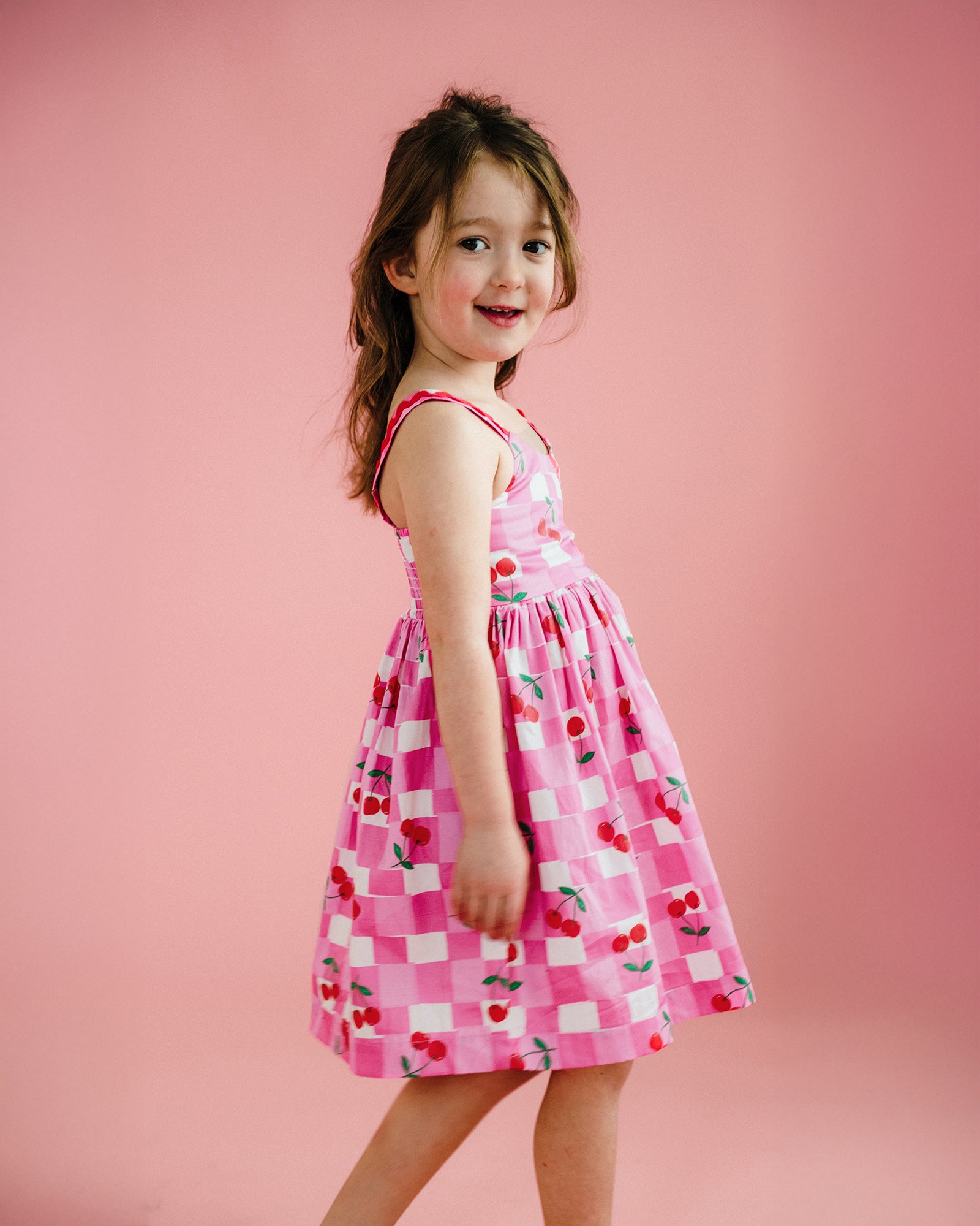 GINGHAM CHERRY PICNIC DRESS