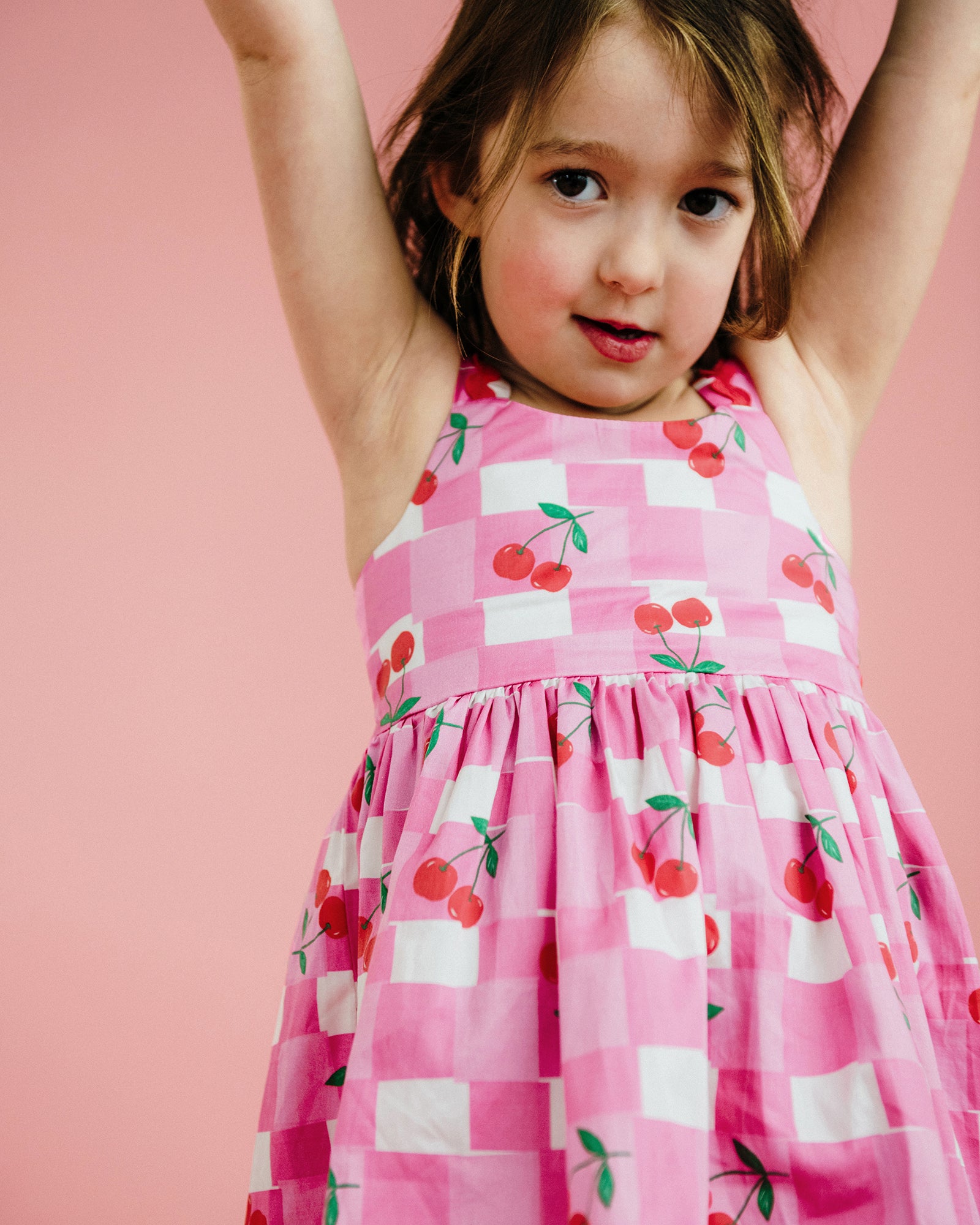 GINGHAM CHERRY PICNIC DRESS