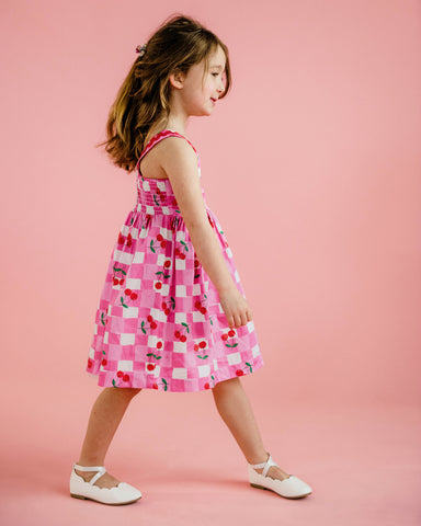 GINGHAM CHERRY PICNIC DRESS