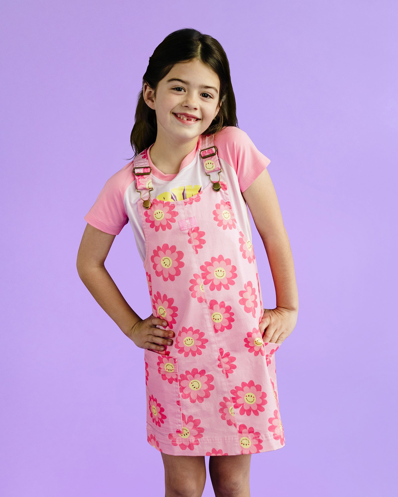LOLA PINAFORE IN PINK DAISY
