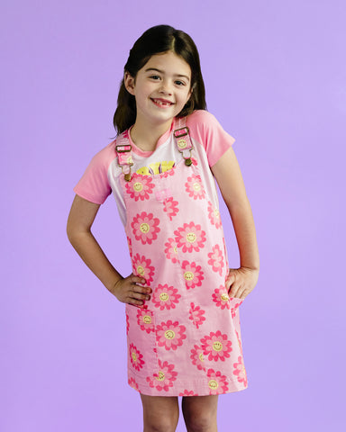 LOLA PINAFORE IN PINK DAISY