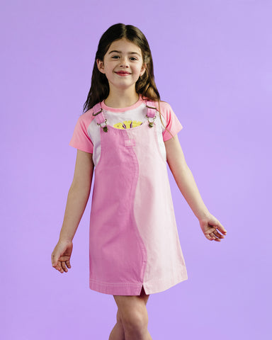 WAVY PINAFORE IN PINK