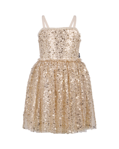 SEQUIN DISCO DRESS IN GOLD