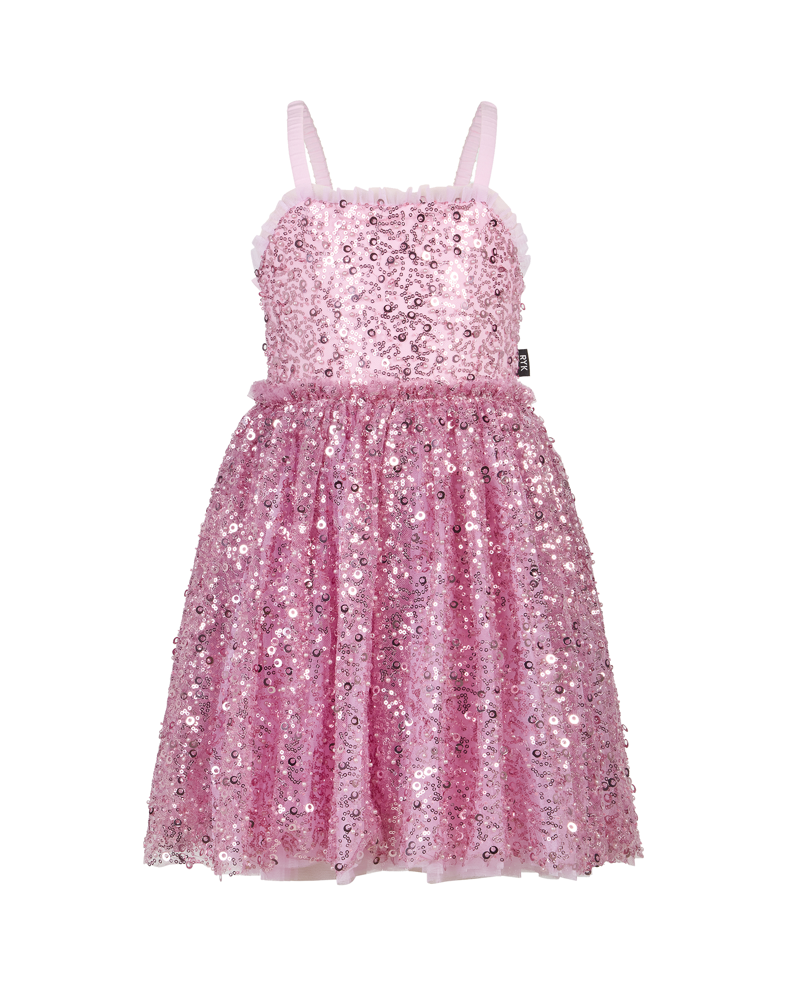 Girls Pink Sequin Disco Dress – Sparkly Sleeveless Party Dress