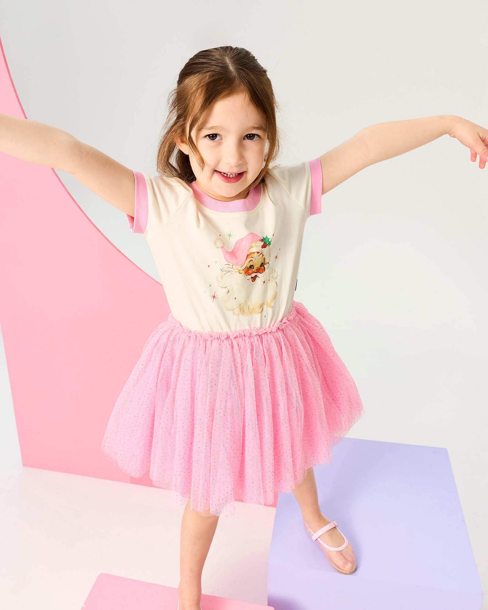 SANTA SHORT SLEEVE RINGER DRESS