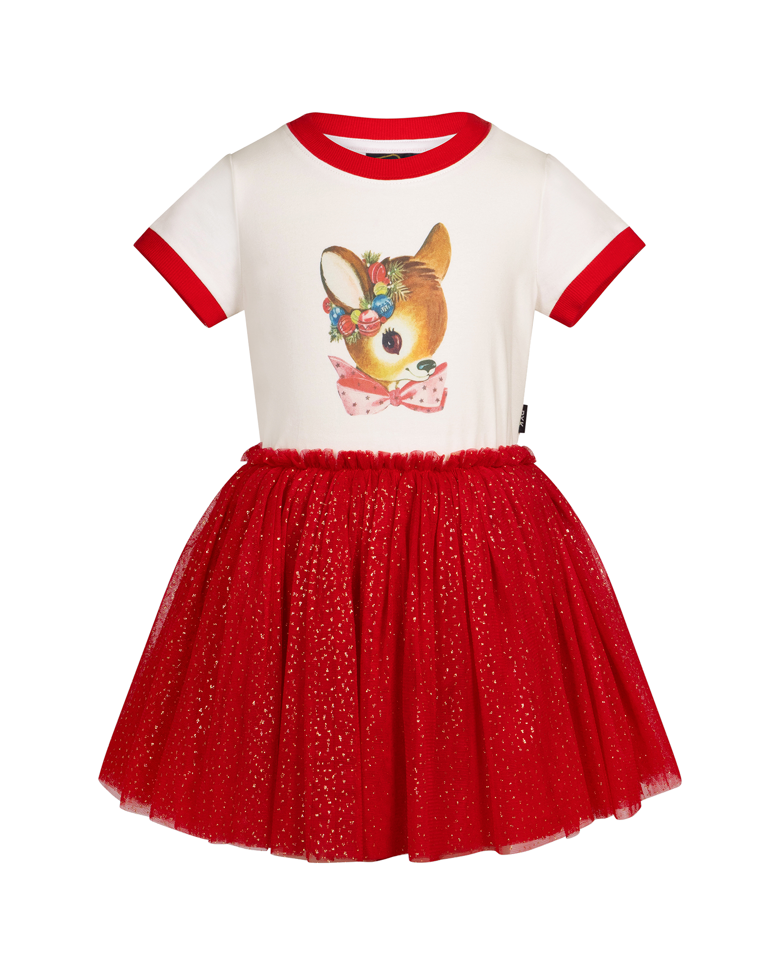 OH DEER SHORT SLEEVE RINGER DRESS