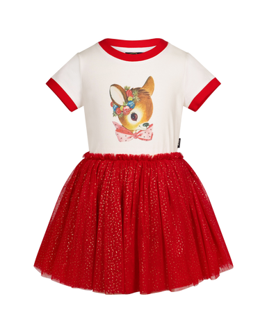 OH DEER SHORT SLEEVE RINGER DRESS