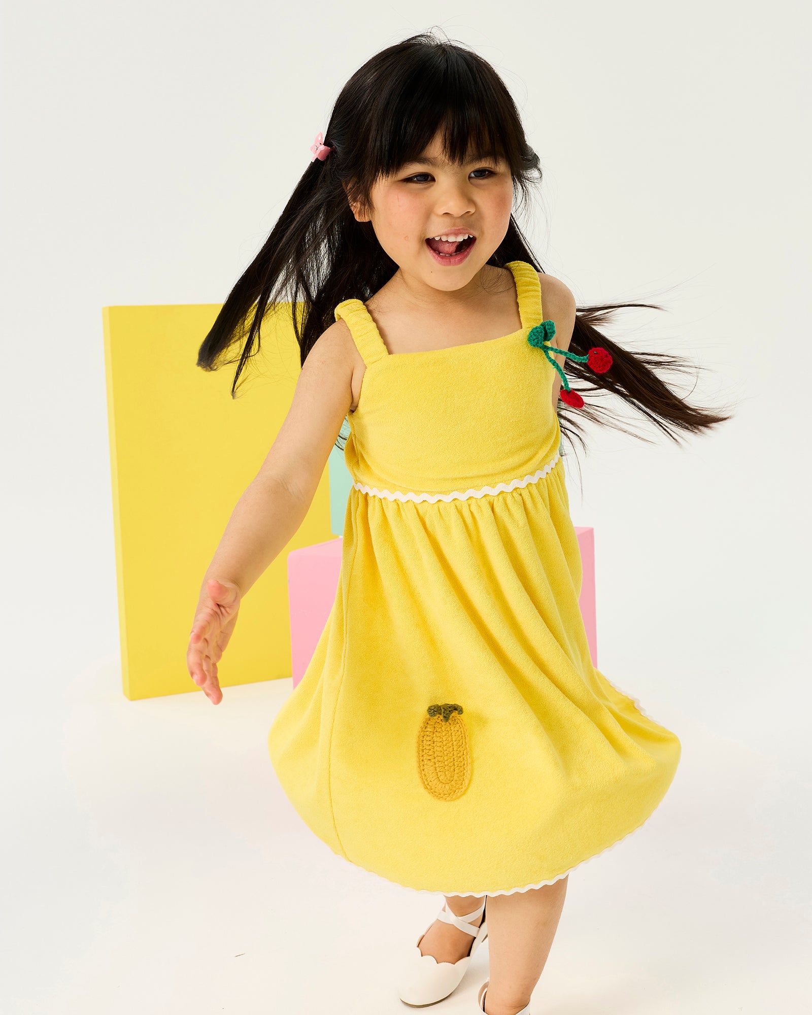 ISLA TERRY DRESS IN LEMON