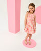 ODETTE ROSETTE DRESS IN PASTEL PINK
