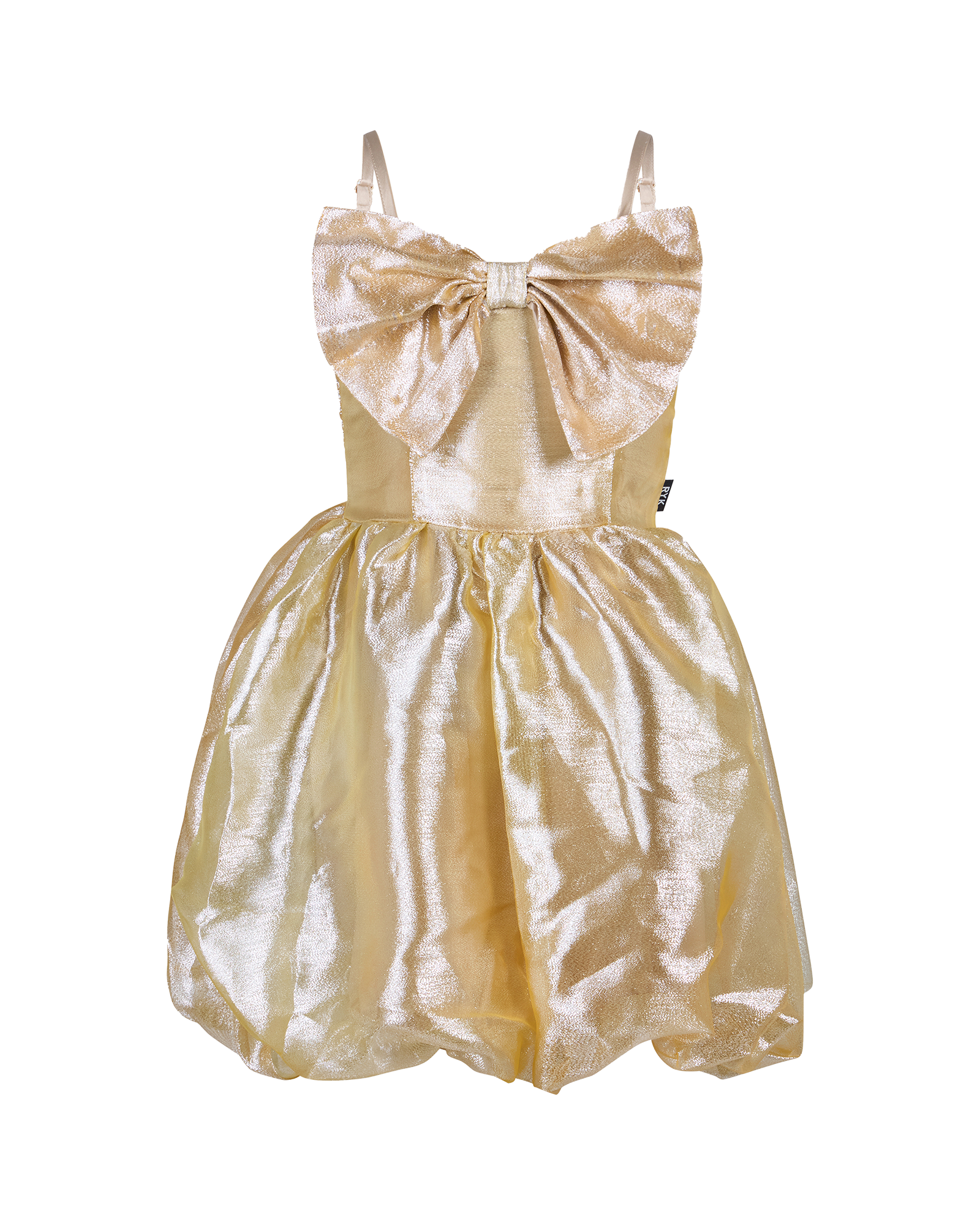 GIFT BOW DRESS IN GOLD
