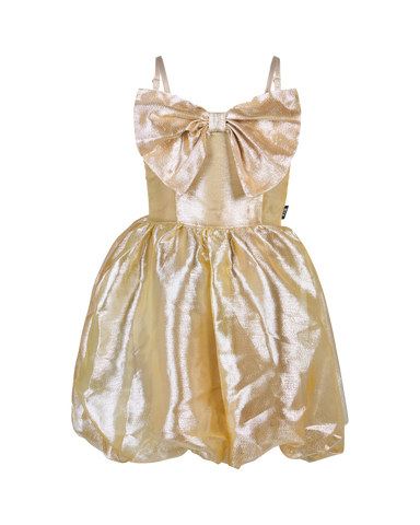 GIFT BOW DRESS IN GOLD