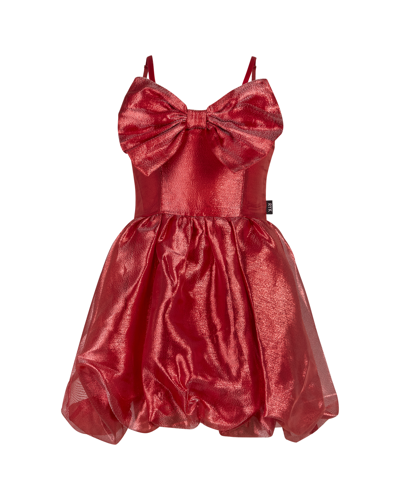GIFT BOW DRESS IN RED CANDY