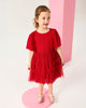 BOW BOW DRESS IN RED CANDY