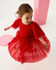 BOW BOW DRESS IN RED CANDY
