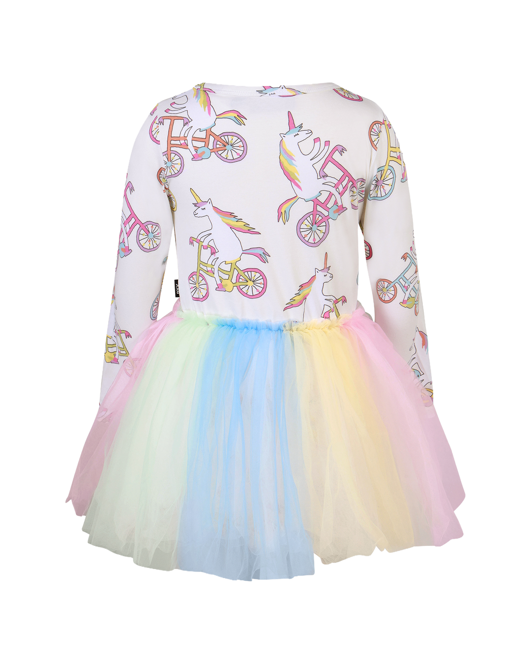 UNICORN BIKE CIRCUS LONG SLEEVE DRESS IN CREAM