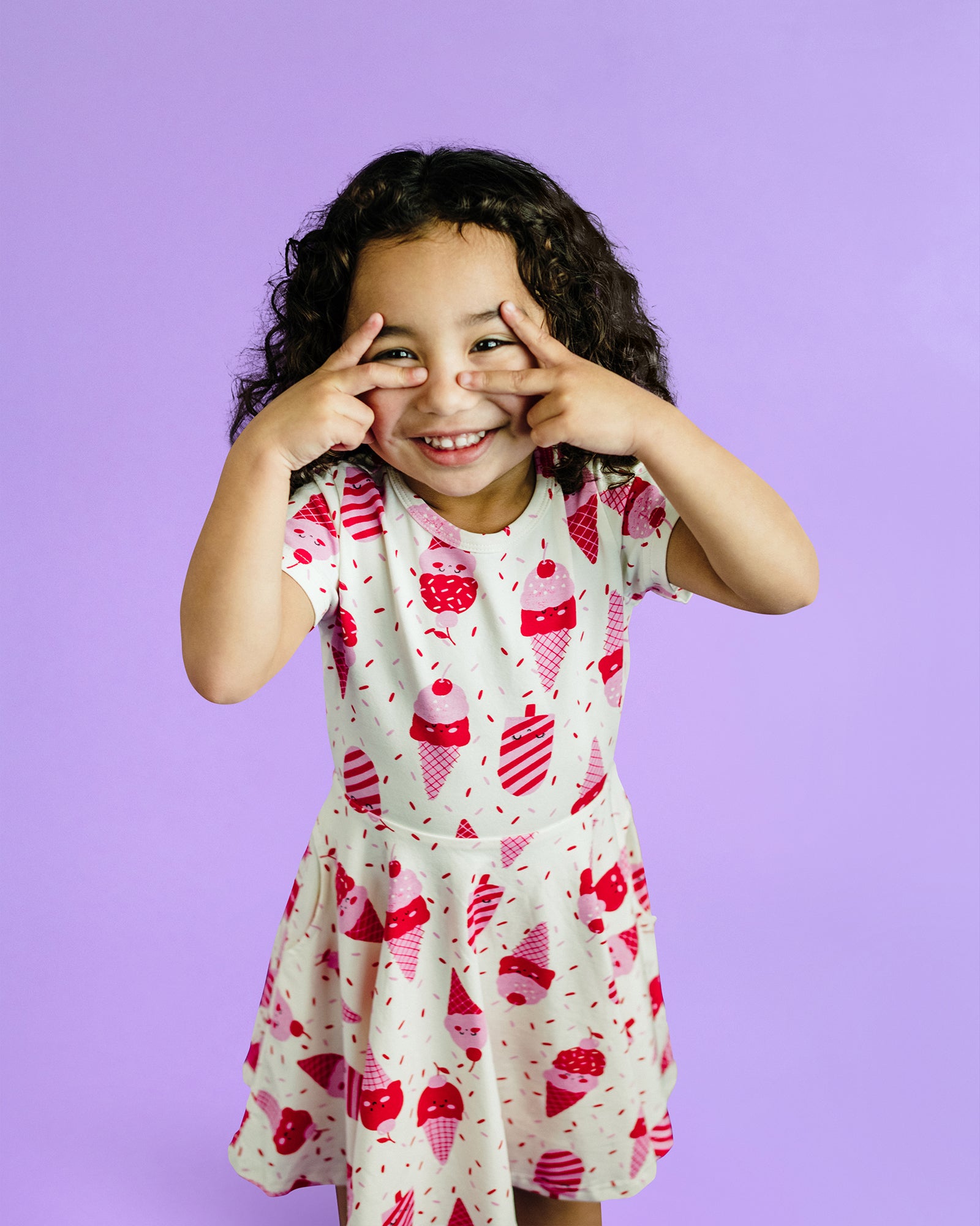 ICE CREAM CHERRY SHORT SLEEVE WAISTED DRESS