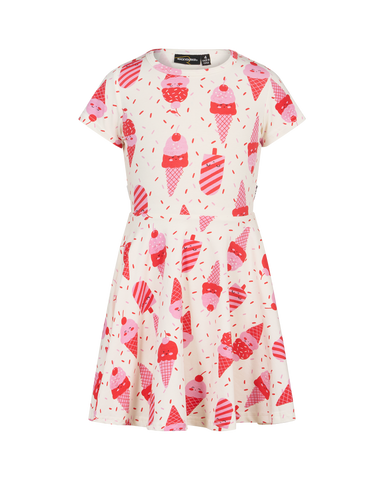 ICE CREAM CHERRY SHORT SLEEVE WAISTED DRESS