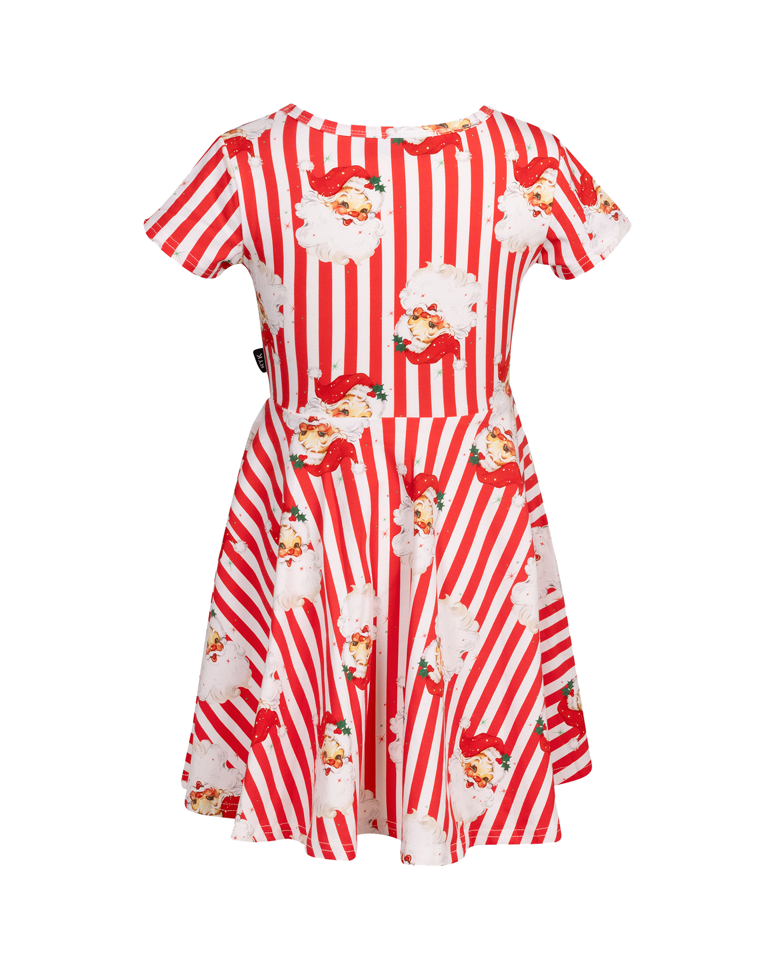 NORTH POLE STRIPE SHORT SLEEVE WAISTED DRESS