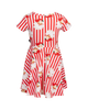 NORTH POLE STRIPE SHORT SLEEVE WAISTED DRESS