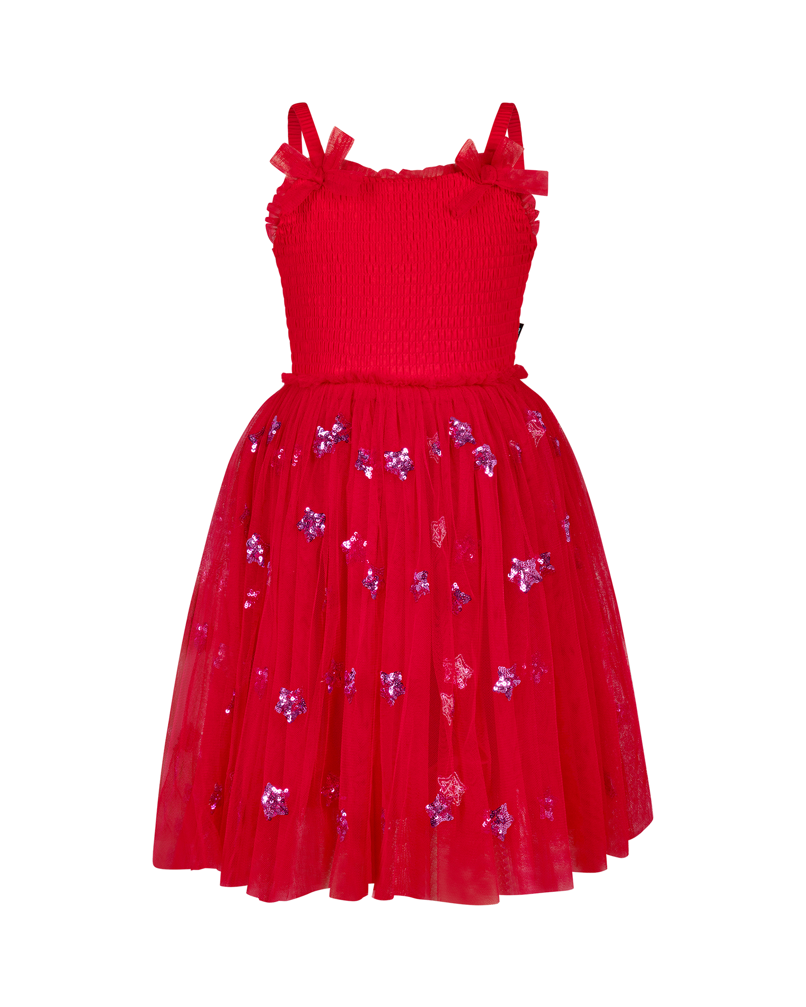 WISHES TULLE DRESS IN RED CANDY STARS