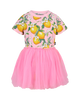 LEMON RESORT SHORT SLEEVE DANCE DRESS