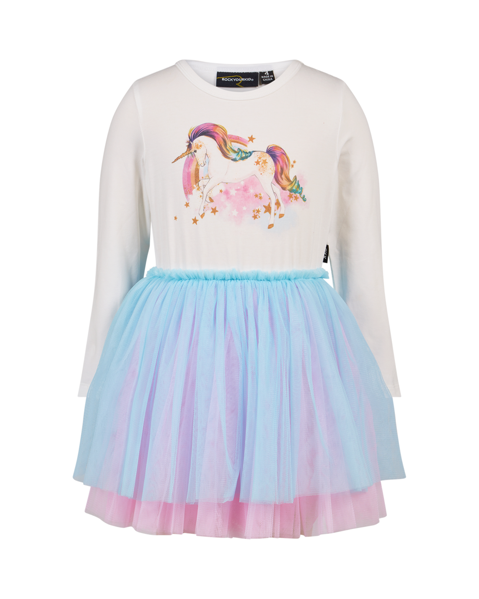 UNICORN RAINBOW LONG SLEEVE PIXIE DRESS | Rock Your Baby