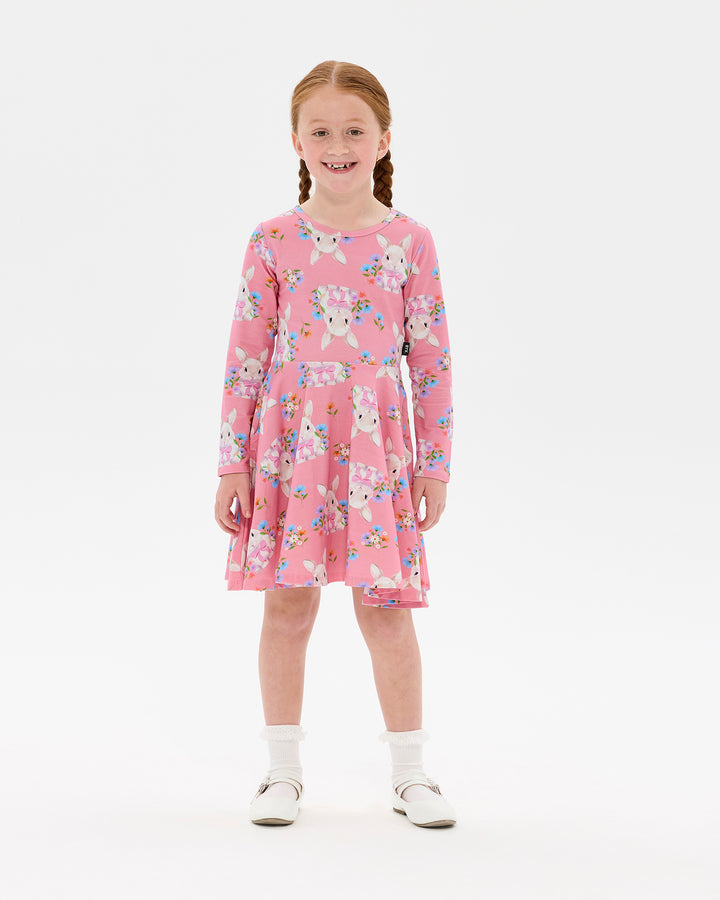 HUNNY BUNNY LONG SLEEVE WAISTED DRESS