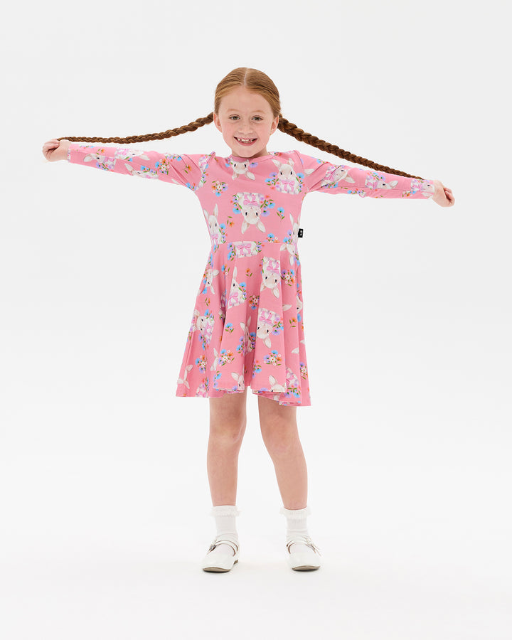 HUNNY BUNNY LONG SLEEVE WAISTED DRESS