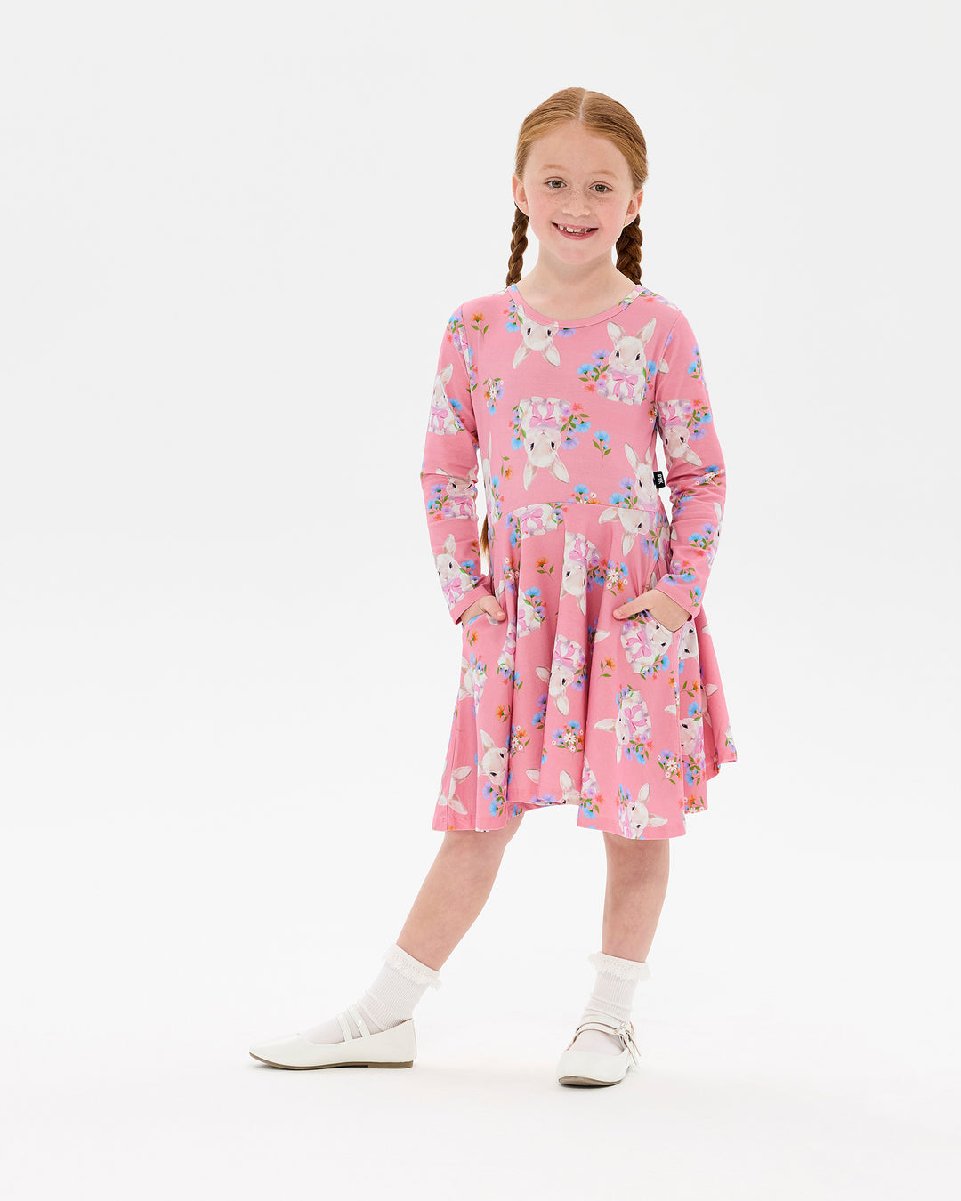 HUNNY BUNNY LONG SLEEVE WAISTED DRESS | Rock Your Baby
