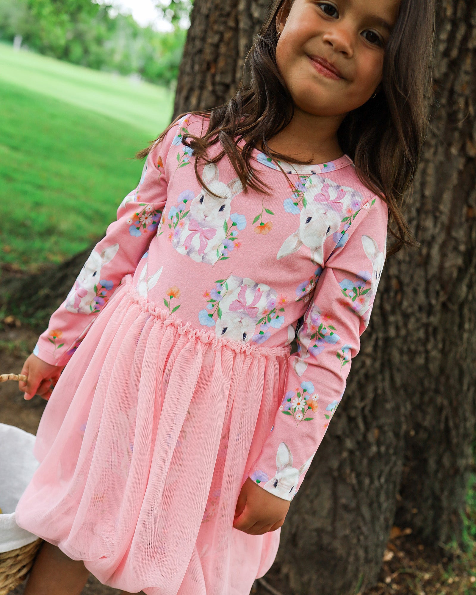 long sleeve bubble dress Hunny Bunny Long Sleeve Bubble Dress Girls Printed Tulle