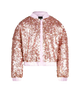 REBEL SEQUIN BOMBER JACKET IN CHAMPAGNE