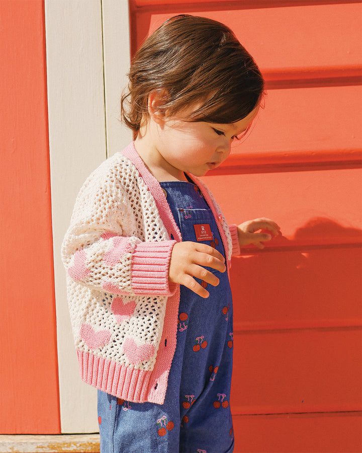 BABY HEART CARDIGAN IN CREAM