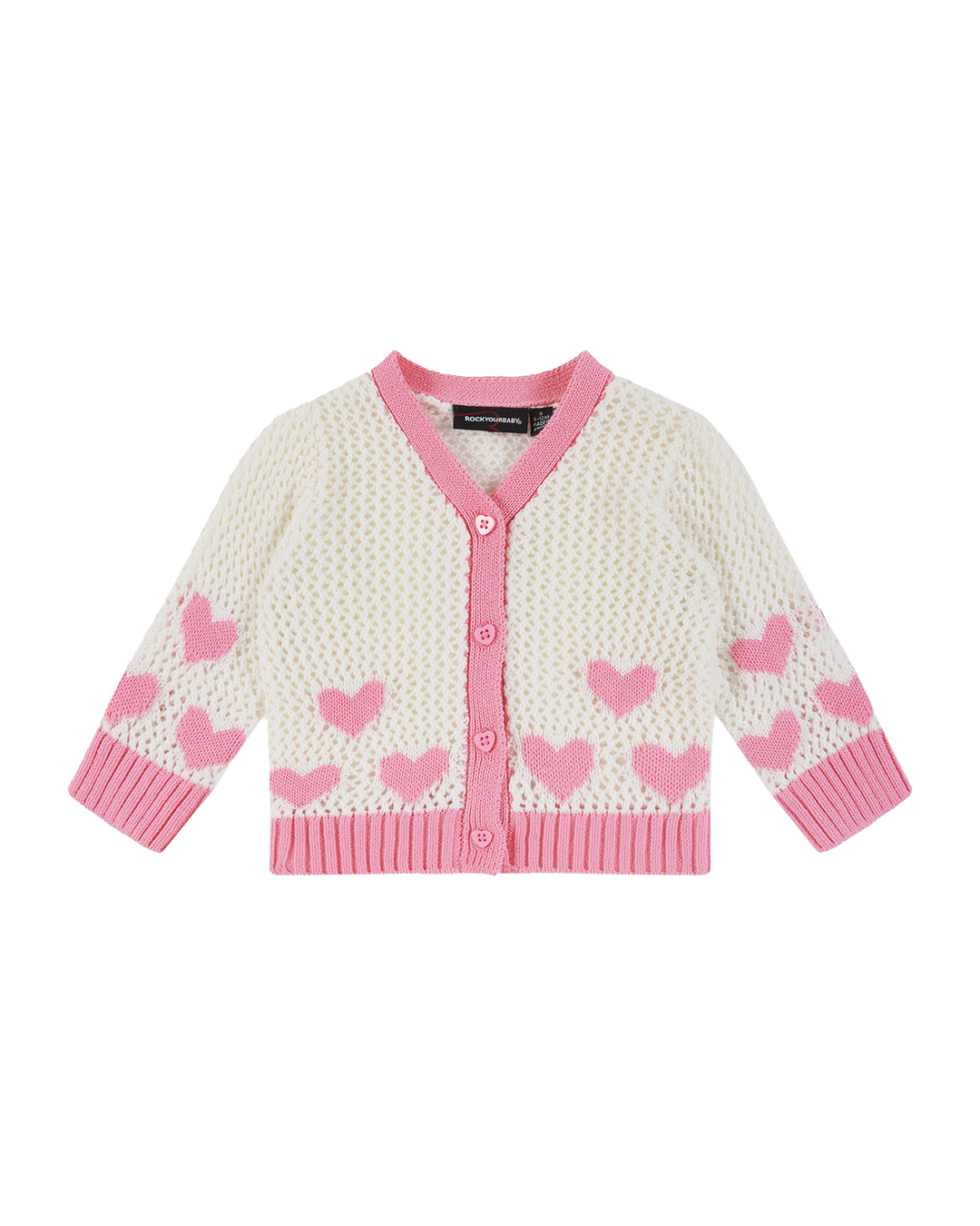 BABY HEART CARDIGAN IN CREAM