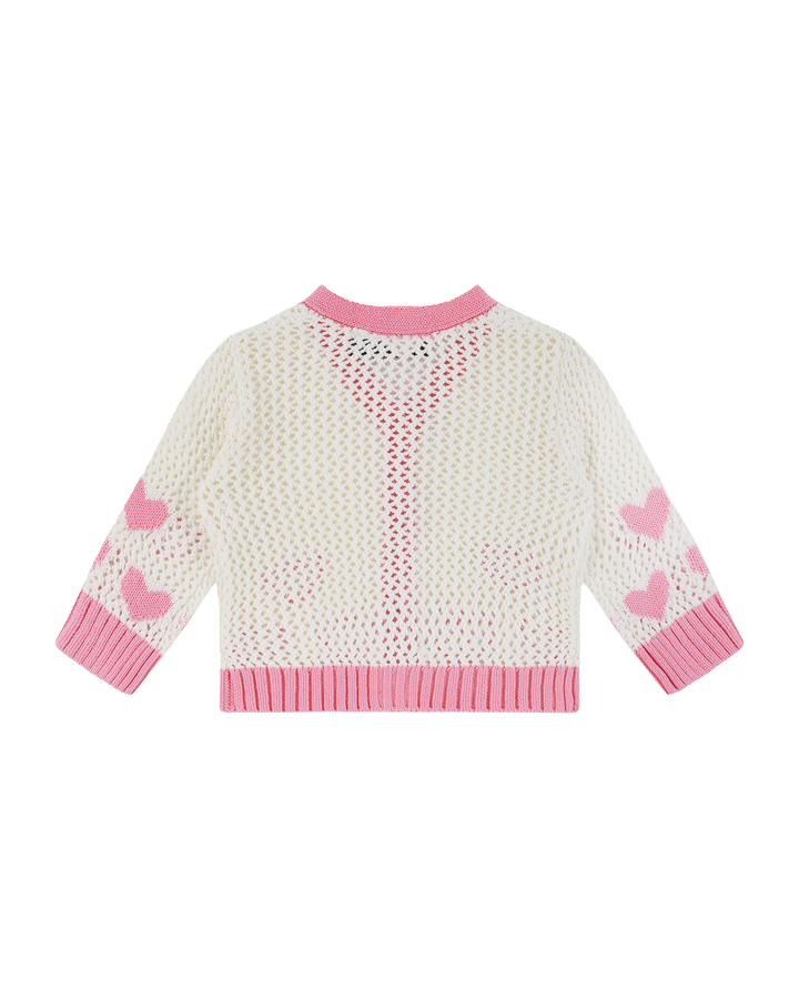 BABY HEART CARDIGAN IN CREAM