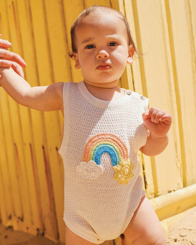 LA MER KNITTED ROMPER IN CREAM