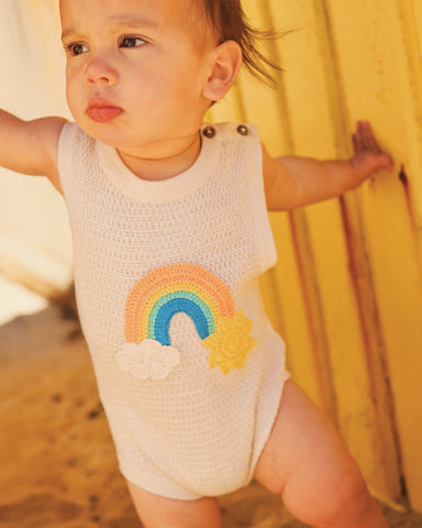 LA MER KNITTED ROMPER IN CREAM