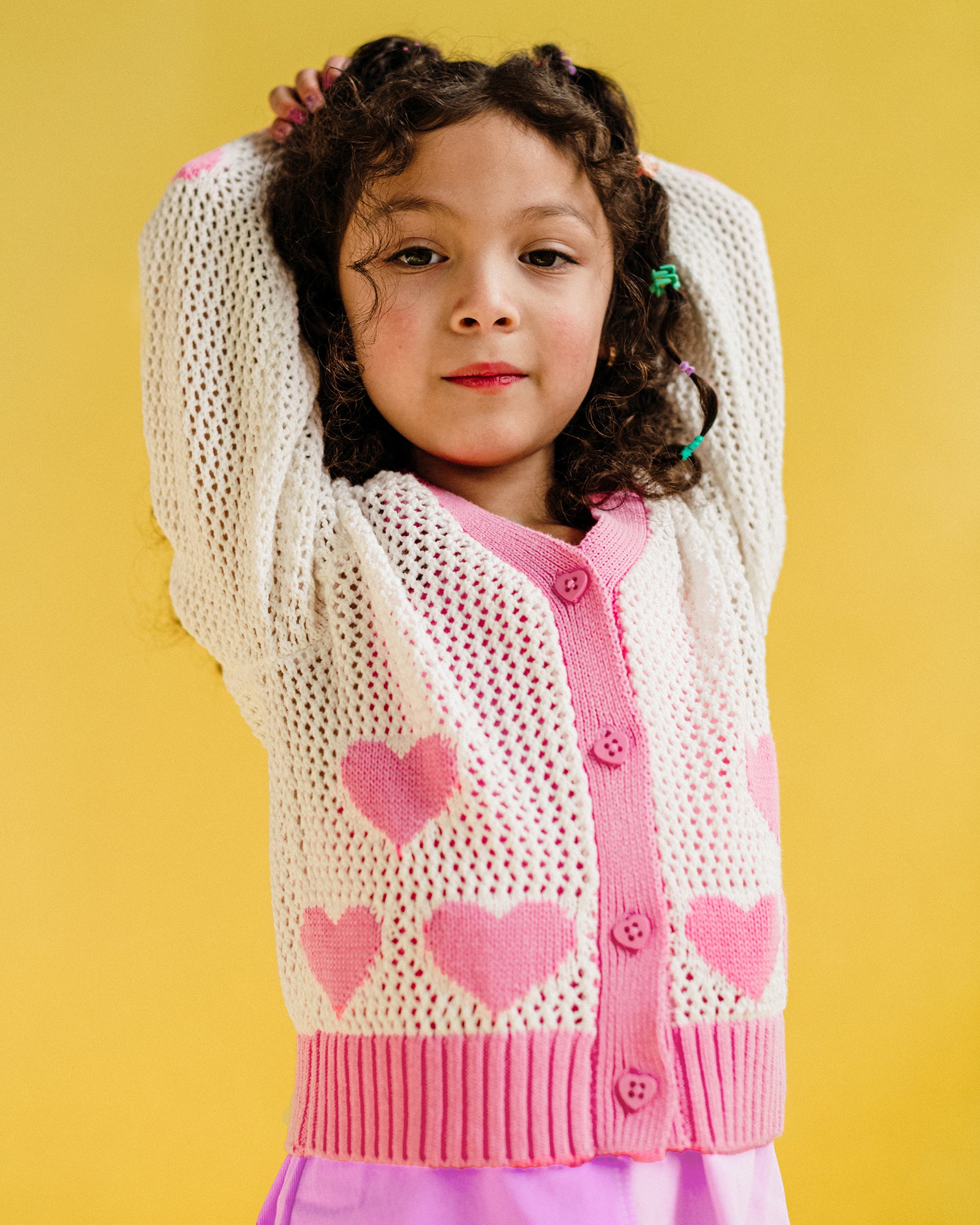 CREAM HEART CARDIGAN