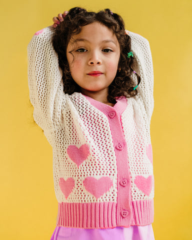 CREAM HEART CARDIGAN