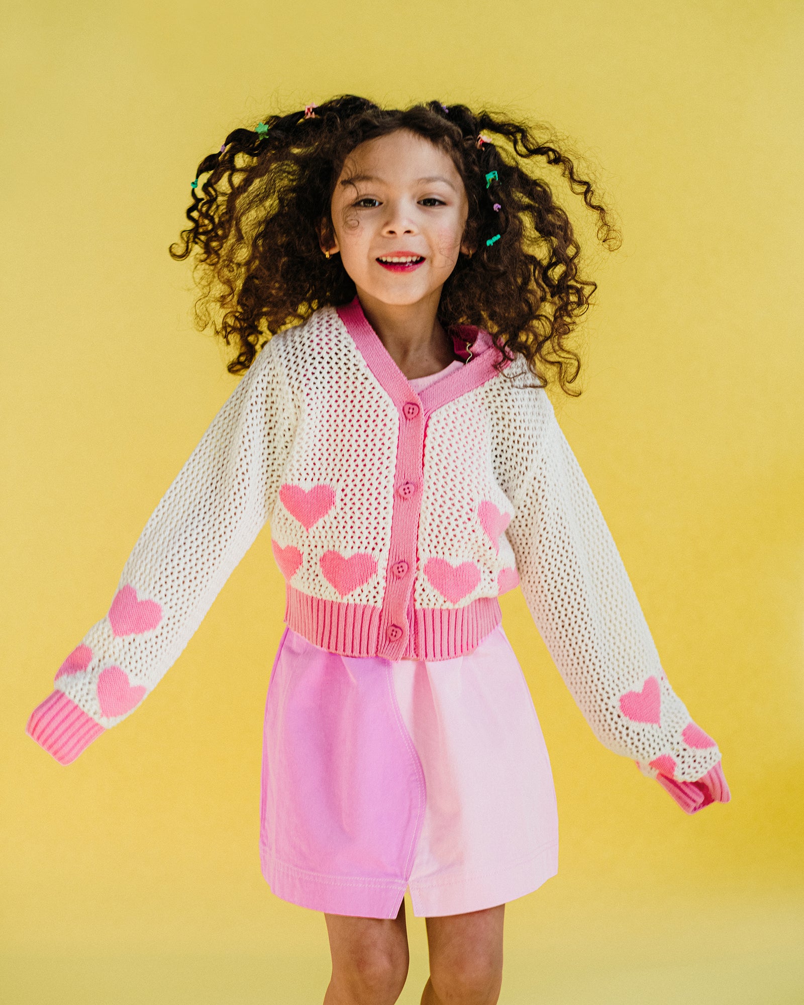 CREAM HEART CARDIGAN