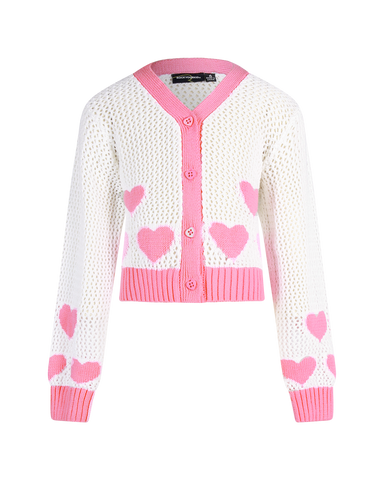 CREAM HEART CARDIGAN
