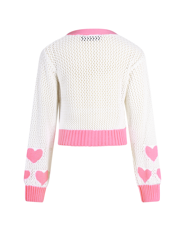 CREAM HEART CARDIGAN