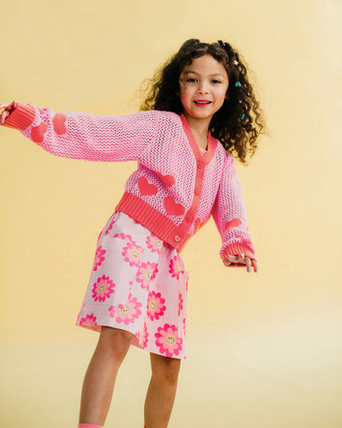 PINK HEART CARDIGAN