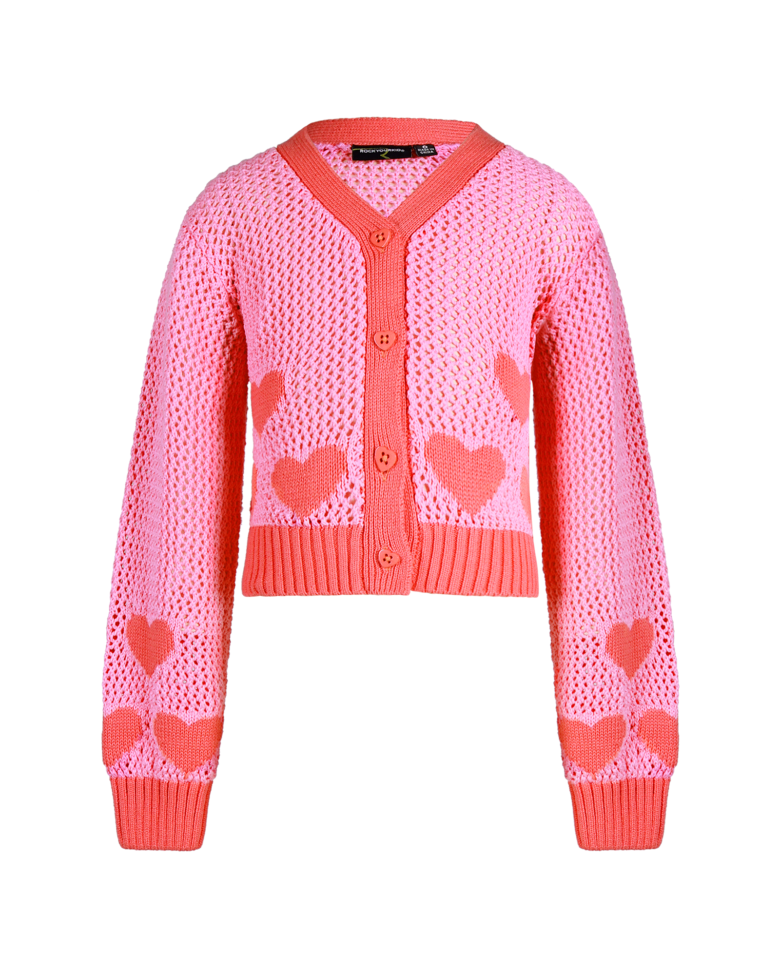 PINK HEART CARDIGAN