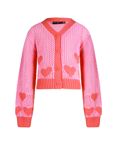PINK HEART CARDIGAN