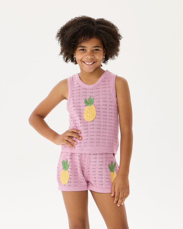 LA MER CROCHET TANK IN ICE PINK