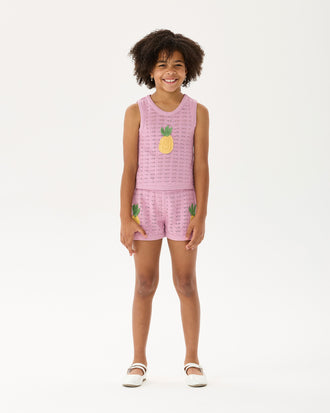 LA MER CROCHET TANK IN ICE PINK